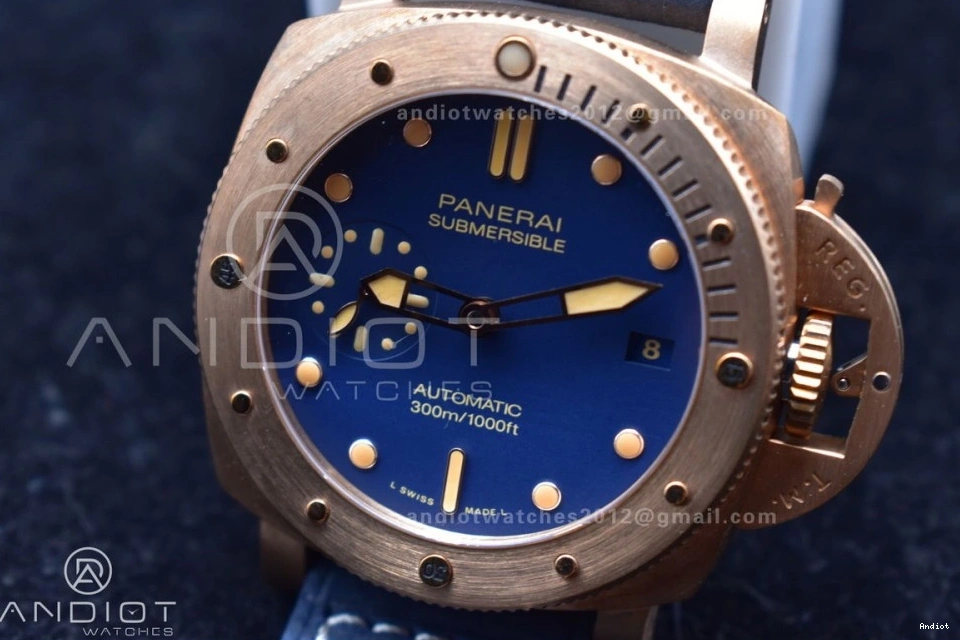 W 1:1 Blue Best on PAM1074 Calfskin VSF Blue Edition Bronzo Strap P.900 Clone Dial 0212